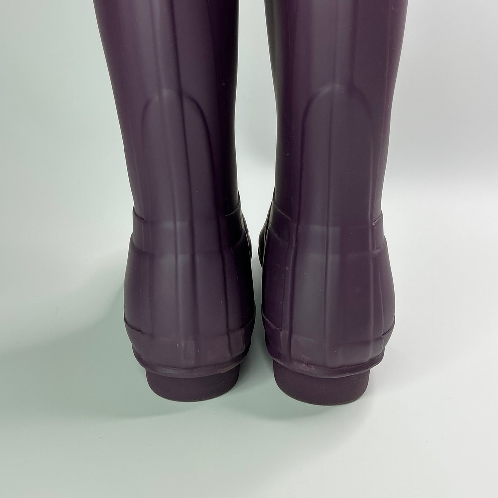 Hunter Plum Original Back Adjust Rain Boots Women Size 8 WFT1001RMA - Picture 11 of 16
